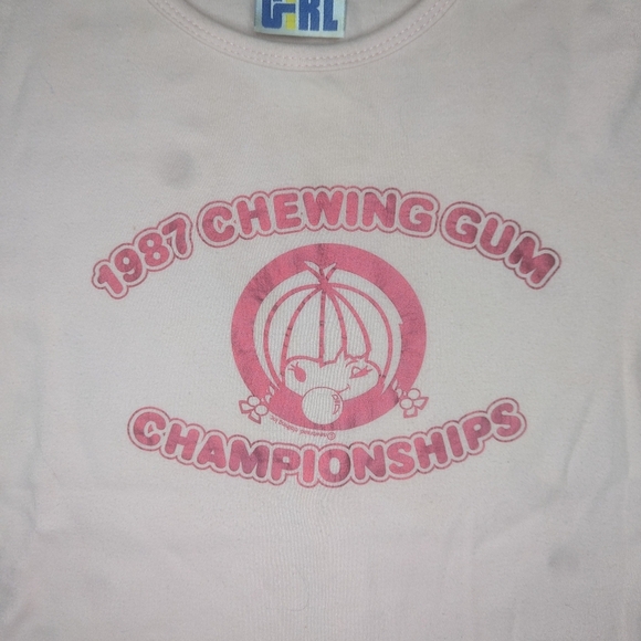 Y2K New breed Girl 1987 Chewing Gun Championships Women's Baby Tee Size Small - Picture 4 of 8